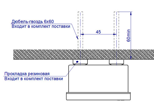 Схема монтажа датчика ТДВА к стене